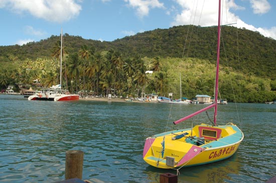 Mouillage Marigot Bay Sainte Lucie.