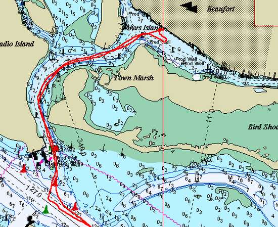 Carte entrée Beaufort en Caroline du sud.