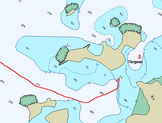 Carte avec trace enntrée sanblas corazon de jesus.